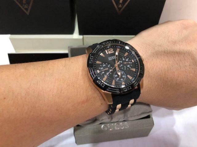  Shop Authentic Guess Oasis Black Dial Two Tone Steel Strap Watch for Men - W0366G3 - Luxxuri