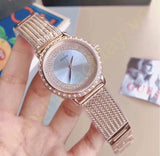  Shop Authentic Guess Willow Crystal Blue Dial Rose Gold Mesh Bracelet Watch For Women - W0836L1 - Luxxuri
