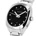  Shop Authentic Gucci GG2570 Diamonds Black Dial Silver Steel Strap Watch For Women - YA142503 - Luxxuri