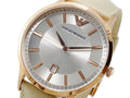  Shop Authentic Emporio Armani Classic Quartz Silver Dial Beige Leather Strap Watch For Men - AR2464 - Luxxuri