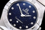  Shop Authentic Omega Constellation Manhattan Quartz Diamonds Blue Dial Silver Steel Strap Watch for Women - 131.10.25.60.53.001 - Luxxuri