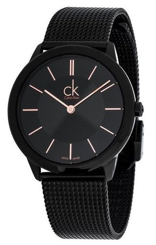  Shop Authentic Calvin Klein Minimal Black Dial Black Mesh Bracelet Watch for Women - K3M23421 - Luxxuri