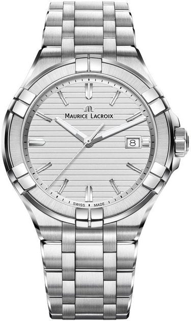  Shop Authentic Maurice Lacroix Aikon Date White Dial Silver Steel Strap Watch for Men - AI1008-SS002-131-1 - Luxxuri