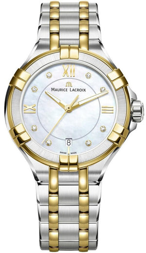  Shop Authentic Maurice Lacroix Aikon Mother of Pearl Dial Two Tone Steel Strap Watch for Women - A11006-PVY13-171-1 - Luxxuri