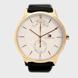  Shop Authentic Tommy Hilfiger Hunter White Dial Black Leather Strap Watch for Men - 1791606 - Luxxuri