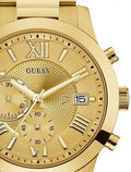  Shop Authentic Guess Atlas Chronograph Gold Dial Gold Steel Strap Watch For Men - W0668G4 - Luxxuri