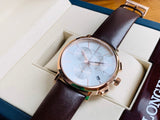  Shop Authentic Calvin Klein Posh Chronograph White Dial Brown Leather Strap Watch for Men - K8Q376G6 - Luxxuri