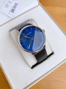  Shop Authentic Calvin Klein High Noon Quartz Blue Dial Black Leather Strap Watch for Men - K8M211CN - Luxxuri