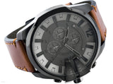  Shop Authentic Diesel Mega Chief Grey Dial Brown Leather Strap Watch For Men - DZ4463 - Luxxuri