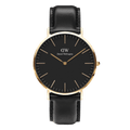  Shop Authentic Daniel Wellington Classic Sheffield Black Dial Black Leather Strap Watch For Women - DW00100139 - Luxxuri