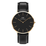  Shop Authentic Daniel Wellington Classic Sheffield Black Dial Black Leather Strap Watch For Women - DW00100139 - Luxxuri