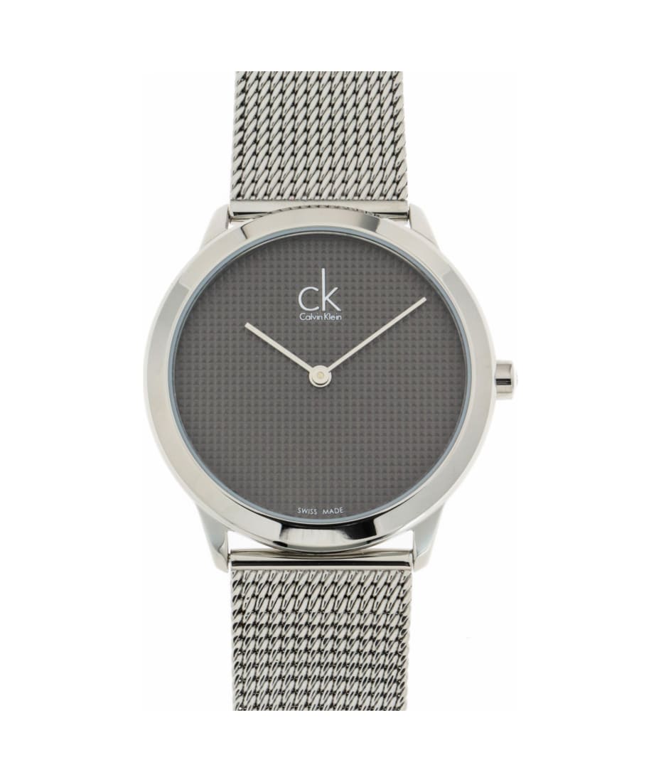  Shop Authentic Calvin Klein Minimal Grey Dial Silver Mesh Bracelet Watch for Women - K3M2212X - Luxxuri