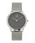  Shop Authentic Calvin Klein Minimal Grey Dial Silver Mesh Bracelet Watch for Women - K3M2212X - Luxxuri