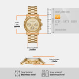  Shop Authentic Michael Kors Runway Chronograph Gold Dial Gold Steel Strap Watch For Women - MK7323 - Luxxuri