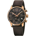  Shop Authentic Calvin Klein City Chronograph Grey Dial Brown Leather Strap Watch for Men - K2G276G3 - Luxxuri