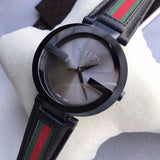  Shop Authentic Gucci Interlocking G XL Black Dial Red & Green Leather Strap Watch For Men - YA133206 - Luxxuri