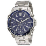  Shop Authentic Fossil Garrett Chronograph Blue Dial Silver Steel Strap Watch for Men - FS5623 - Luxxuri