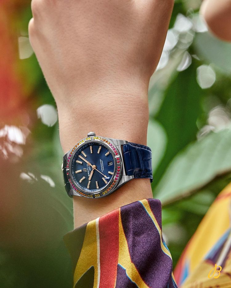  Shop Authentic Breitling Chronomat Automatic 36 South Sea Blue Dial Blue Leather Strap Watch for Women - A10380611C1P1 - Luxxuri