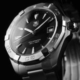  Shop Authentic Tag Heuer Aquaracer Quartz Black Dial Silver Steel Strap Watch for Men - WAY1110.BA0928 - Luxxuri