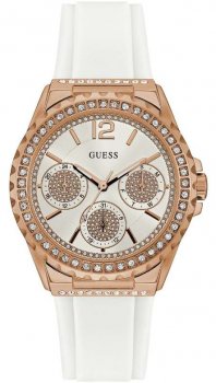  Shop Authentic Guess Starlight Diamonds White Dial White Rubber Strap Watch for Women - W0846L5 - Luxxuri