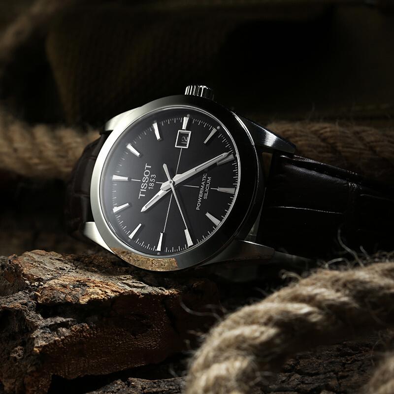  Shop Authentic Tissot Gentleman Powermatic 80 Silicium Black Dial Brown Leather Strap Watch For Men - T127.407.16.051.01 - Luxxuri