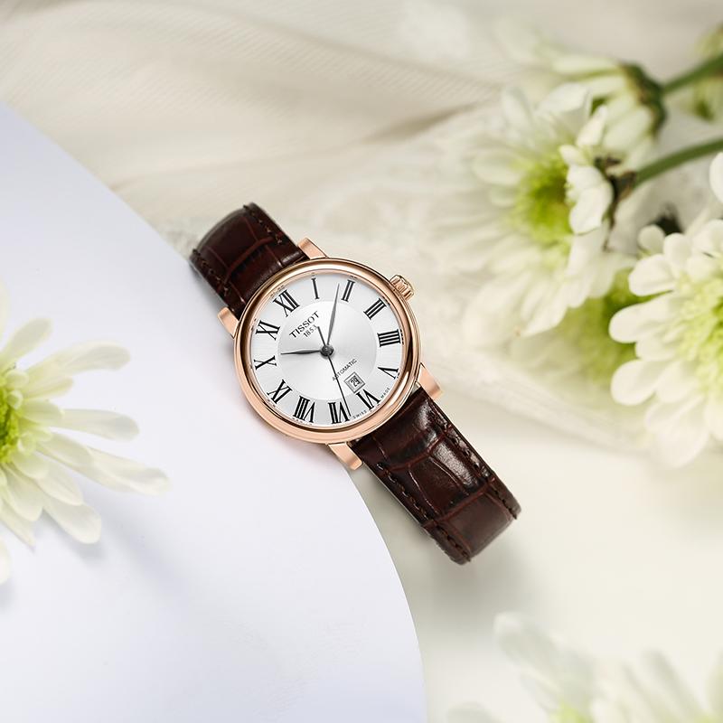  Shop Authentic Tissot T Classic Carson Premium White Dial Brown Leather Strap Watch for Women - T122.207.36.033.00 - Luxxuri