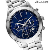  Shop Authentic Michael Kors Slim Runway Chronograph Blue Dial Silver Steel Strap Watch For Men - MK8917 - Luxxuri