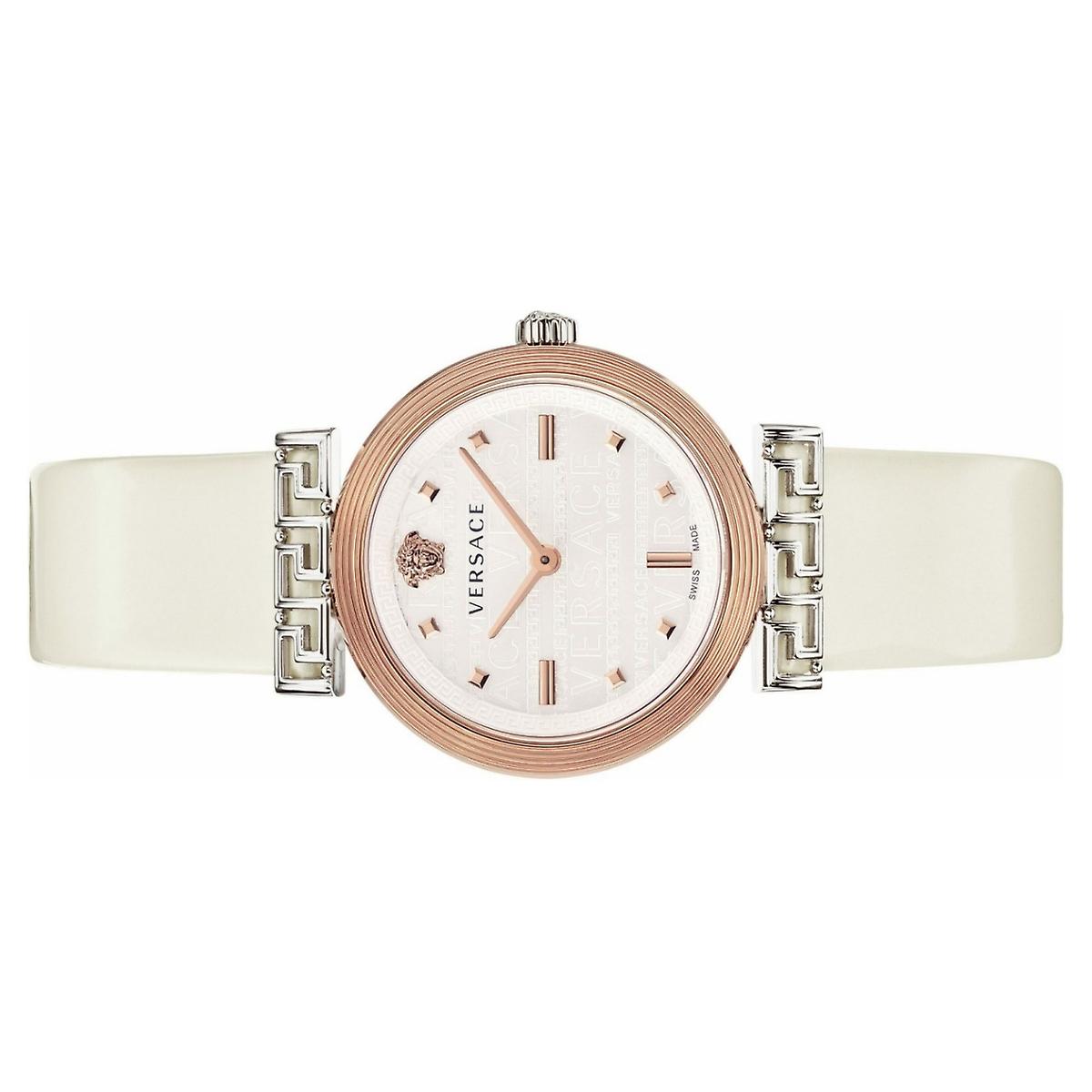  Shop Authentic Versace Greca White Dial White Leather Strap Watch for Women - VELW00120 - Luxxuri