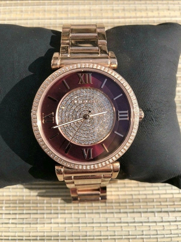  Shop Authentic Michael Kors Catlin Quartz Rose Gold Dial Rose Gold Steel Strap Watch For Women - MK3412 - Luxxuri