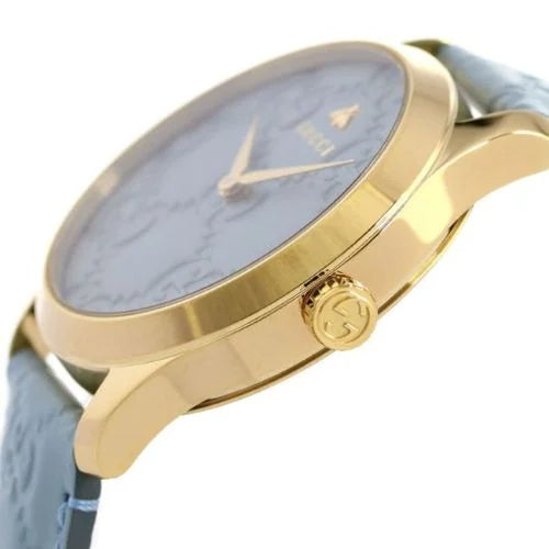  Shop Authentic Gucci G Timeless Quartz Blue Dial Blue Leather Strap Watch For Men - YA1264097 - Luxxuri