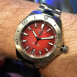  Shop Authentic Tag Heuer Aquaracer Professional 200 Automatic Red Dial Silver Steel Strap Watch for Men - WBP2114.BA0627 - Luxxuri