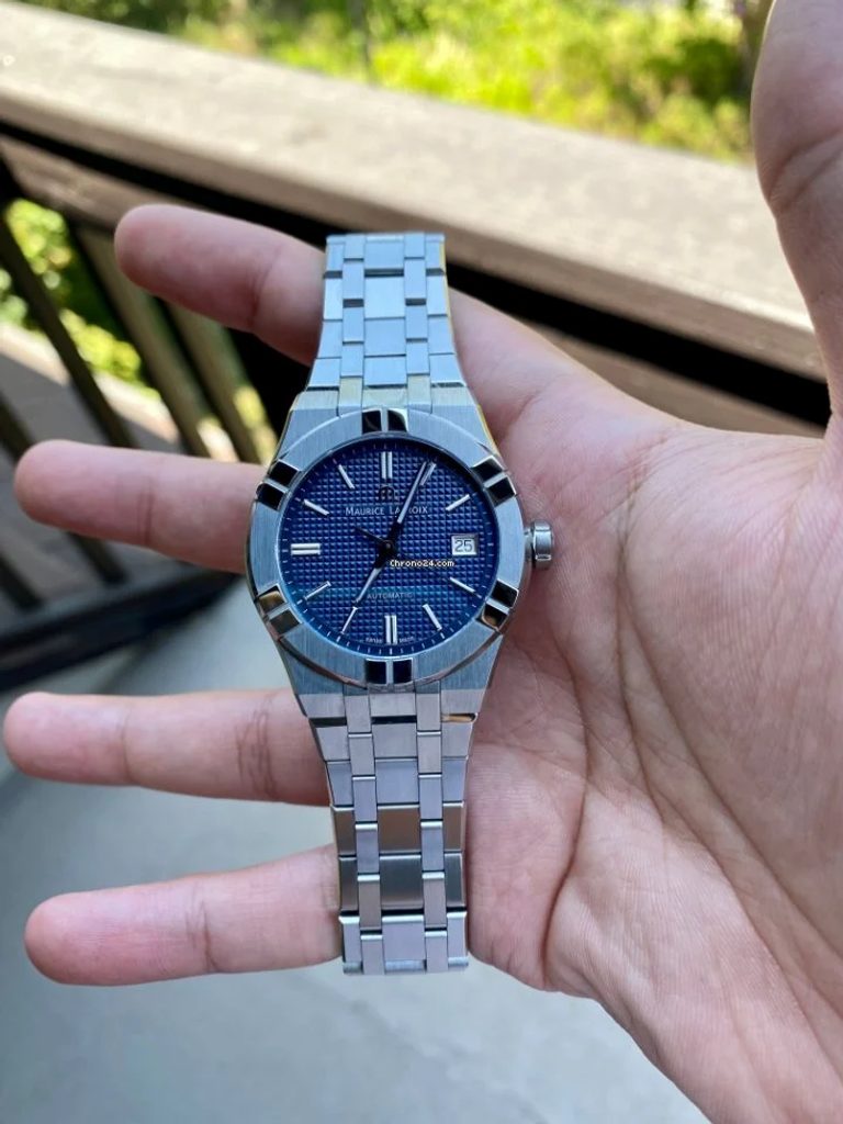  Shop Authentic Maurice Lacroix Aikon Automatic Blue Dial Silver Steel Strap Watch for Women - AI1807-SS002-430-1 - Luxxuri