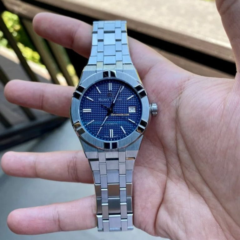  Shop Authentic Maurice Lacroix Aikon Automatic Blue Dial Silver Steel Strap Watch For Men - AI6008-SS002-430-1 - Luxxuri