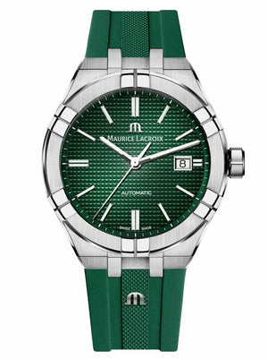  Shop Authentic Maurice Lacroix Aikon Chronograph Green Dial Green Rubber Strap Watch for Men - AI1808-SS000-630-5 - Luxxuri