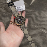  Shop Authentic Gucci G-Timeless Brown Dial Brown Leather Strap Unisex Watch - YA1264057 - Luxxuri