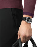  Shop Authentic Tissot Gentleman Black Dial Black Leather Strap Watch For Men - T127.410.16.051.00 - Luxxuri
