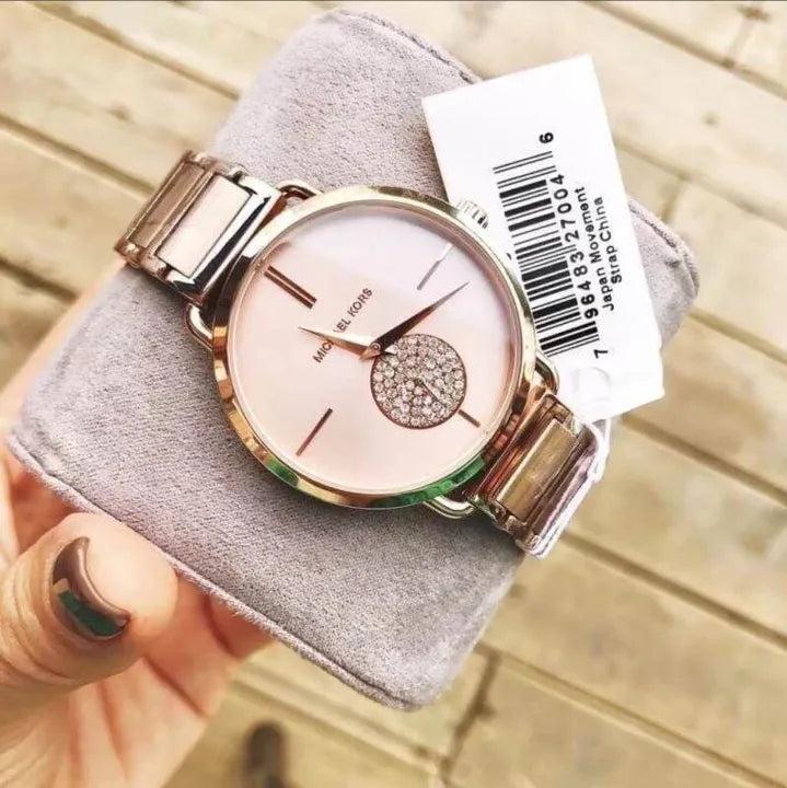 Michael Kors Portia Rose Gold Dial Rose Gold Steel Strap Watch for Women - MK3640