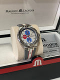  Shop Authentic Maurice Lacroix Aikon Chronograph Special Edition Mahindra Racing Silver Dial Grey Rubber Strap Watch for Men - AI1018-TT031-130-2 - Luxxuri