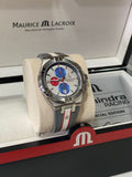  Shop Authentic Maurice Lacroix Aikon Chronograph Special Edition Mahindra Racing Silver Dial Grey Rubber Strap Watch for Men - AI1018-TT031-130-2 - Luxxuri