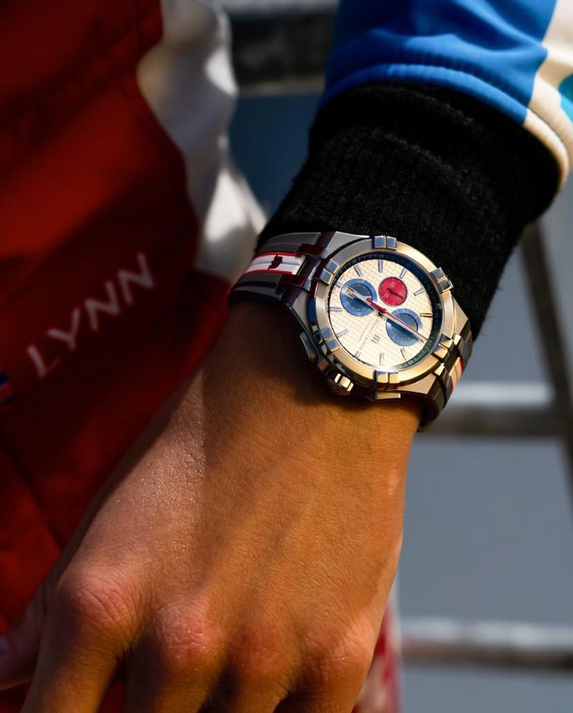  Shop Authentic Maurice Lacroix Aikon Chronograph Special Edition Mahindra Racing Silver Dial Grey Rubber Strap Watch for Men - AI1018-TT031-130-2 - Luxxuri