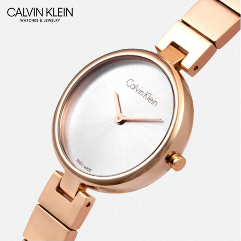  Shop Authentic Calvin Klein Authentic White Dial Rose Gold Steel Strap Watch for Women - K8G23646 - Luxxuri