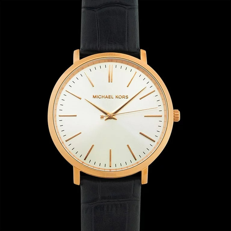  Shop Authentic Michael Kors Jaryn Quartz White Dial Black Leather Strap Watch For Women - MK2472 - Luxxuri