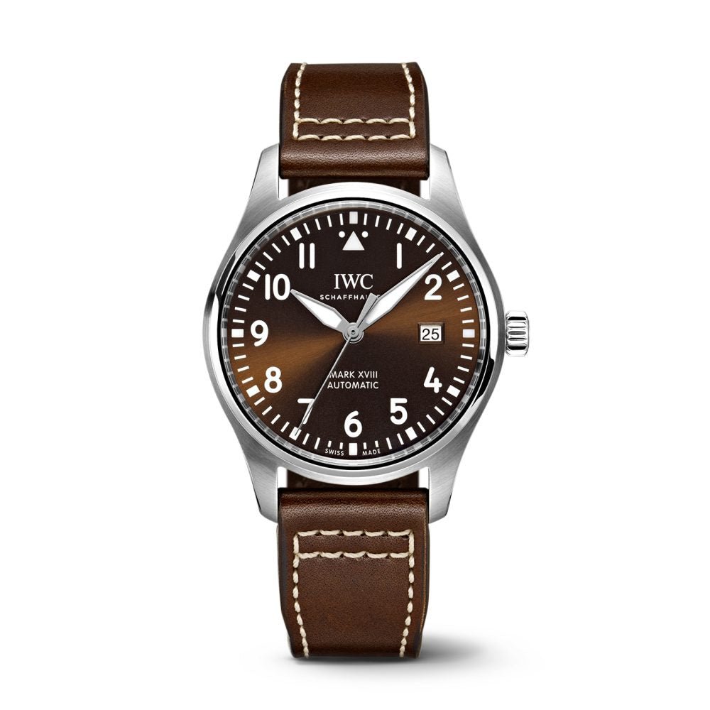  Shop Authentic IWC Pilot's Watch Mark XVII Edition "Antoine De Saint Exupery" Brown Dial Brown Leather Strap Watch for Men - IW327003 - Luxxuri