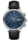  Shop Authentic IWC Portofino Chronograph Blue Dial Black Leather Strap Watch for Men - IW391023 - Luxxuri