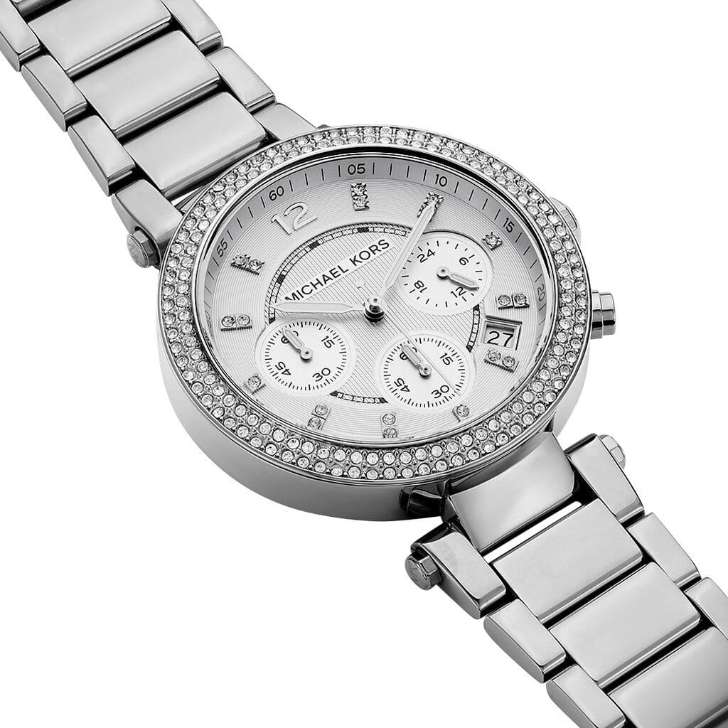  Shop Authentic Michael Kors Parker Silver Dial Silver Steel Strap Watch for Women - MK5353 - Luxxuri