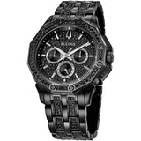  Shop Authentic Bulova Octova Chronograph Black Crystal Dial Black Steel Strap Watch for Men - 98C134 - Luxxuri