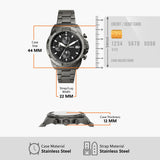  Shop Authentic Fossil Bronson Chronograph Black Dial Grey Steel Strap Watch for Men - FS5852 - Luxxuri