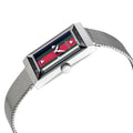  Shop Authentic Gucci G Frame Red and Green Dial Silver Mesh Bracelet Watch For Women - YA147401 - Luxxuri