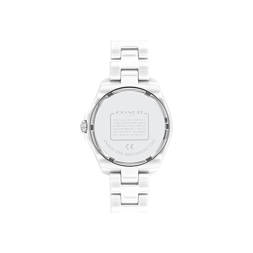 Coach Preston Mother of Pearl Dial White Steel Strap Watch for Women - 14503661