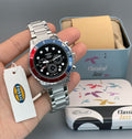Fossil FB-03 Chronograph Black Dial Silver Steel Strap Watch for Men - FS5767